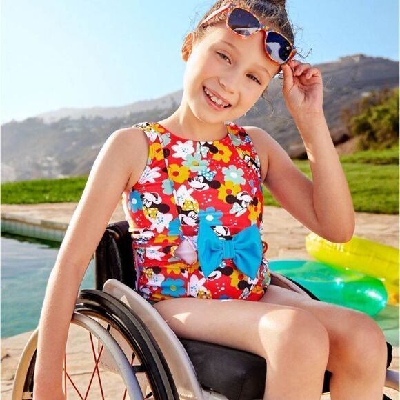 Disney Minnie Mouse Adaptive One Piece Swimsuit DAS IEP Friendly